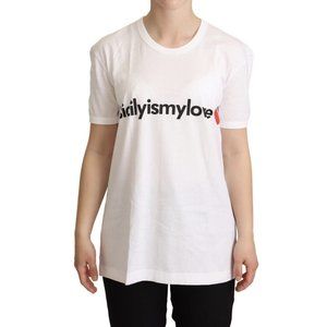NWT White Cotton #sicilyismylove Top T-shirt Dolce & Gabbana